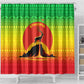 Ethiopia Christmas Shower Curtain Mountain Gazelle Sunset Ethiopian Flag - African Pride