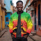 Ethiopia Christmas Sleeve Zip Bomber Jacket Mountain Gazelle Sunset Ethiopian Flag - African Pride