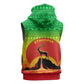 Ethiopia Christmas Sleeveless Zip Hoodie Mountain Gazelle Sunset Ethiopian Flag - African Pride