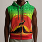 Ethiopia Christmas Sleeveless Zip Hoodie Mountain Gazelle Sunset Ethiopian Flag - African Pride