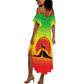Ethiopia Christmas Summer Maxi Dress Mountain Gazelle Sunset Ethiopian Flag - African Pride