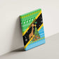 Tanzania Christmas Canvas Wall Art Giraffe Christmas Tree Snowflakes and Flag - African Pride