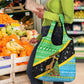 Tanzania Christmas Grocery Bag Giraffe Christmas Tree Snowflakes and Flag - African Pride