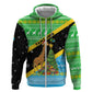 Tanzania Christmas Hoodie Giraffe Christmas Tree Snowflakes and Flag - African Pride