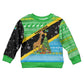 Tanzania Christmas Kid Ugly Christmas Sweater Giraffe Christmas Tree Snowflakes and Flag - African Pride