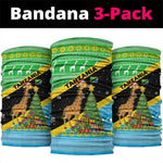 Tanzania Christmas Neck Gaiter Giraffe Christmas Tree Snowflakes and Flag - African Pride
