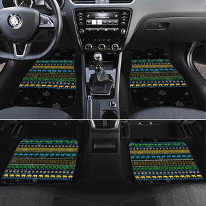 Tanzania Christmas Car Mats African Santa Riding Elephant Snowflakes - African Pride