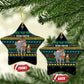 Tanzania Christmas Ceramic Ornament African Santa Riding Elephant Snowflakes - African Pride