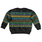 Tanzania Christmas Kid Ugly Christmas Sweater African Santa Riding Elephant Snowflakes - African Pride