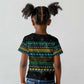 Tanzania Christmas Kid T shirt African Santa Riding Elephant Snowflakes - African Pride