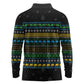 Tanzania Christmas Long Sleeve Polo Shirt African Santa Riding Elephant Snowflakes - African Pride