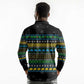 Tanzania Christmas Long Sleeve Polo Shirt African Santa Riding Elephant Snowflakes - African Pride