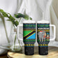 Tanzania Christmas Tumbler With Handle African Santa Riding Elephant Snowflakes - African Pride