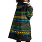 Tanzania Christmas Wearable Blanket Hoodie African Santa Riding Elephant Snowflakes - African Pride