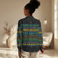 Tanzania Christmas Women Casual Shirt African Santa Riding Elephant Snowflakes - African Pride