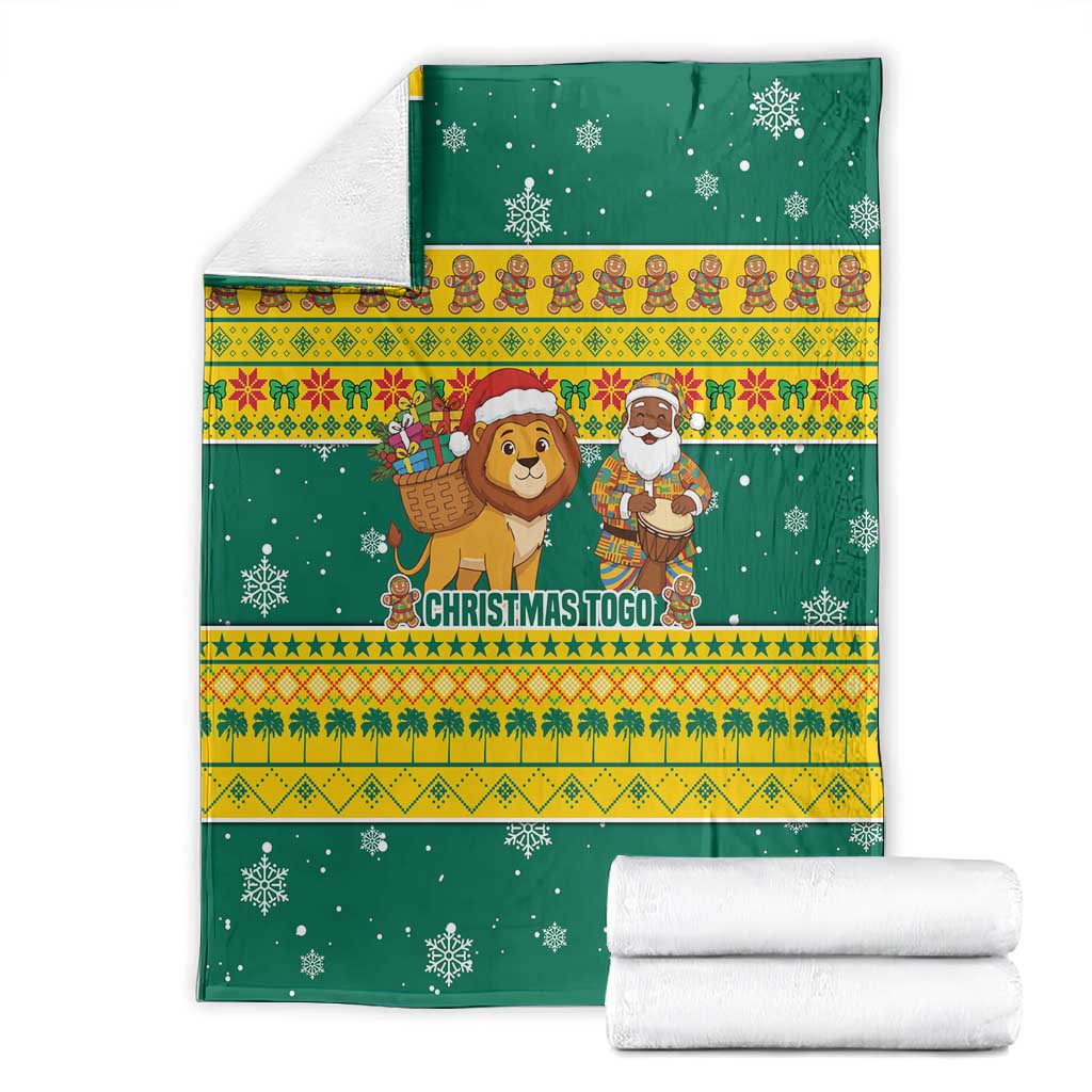 Togo Christmas Blanket African Santa Lion Drummer Gingerbread - African Pride