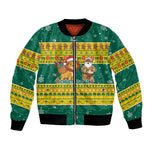Togo Christmas Bomber Jacket African Santa Lion Drummer Gingerbread - African Pride