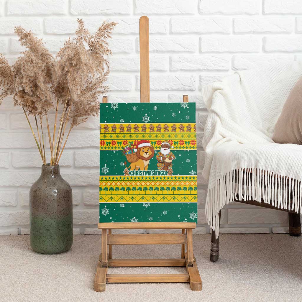 Togo Christmas Canvas Wall Art African Santa Lion Drummer Gingerbread - African Pride