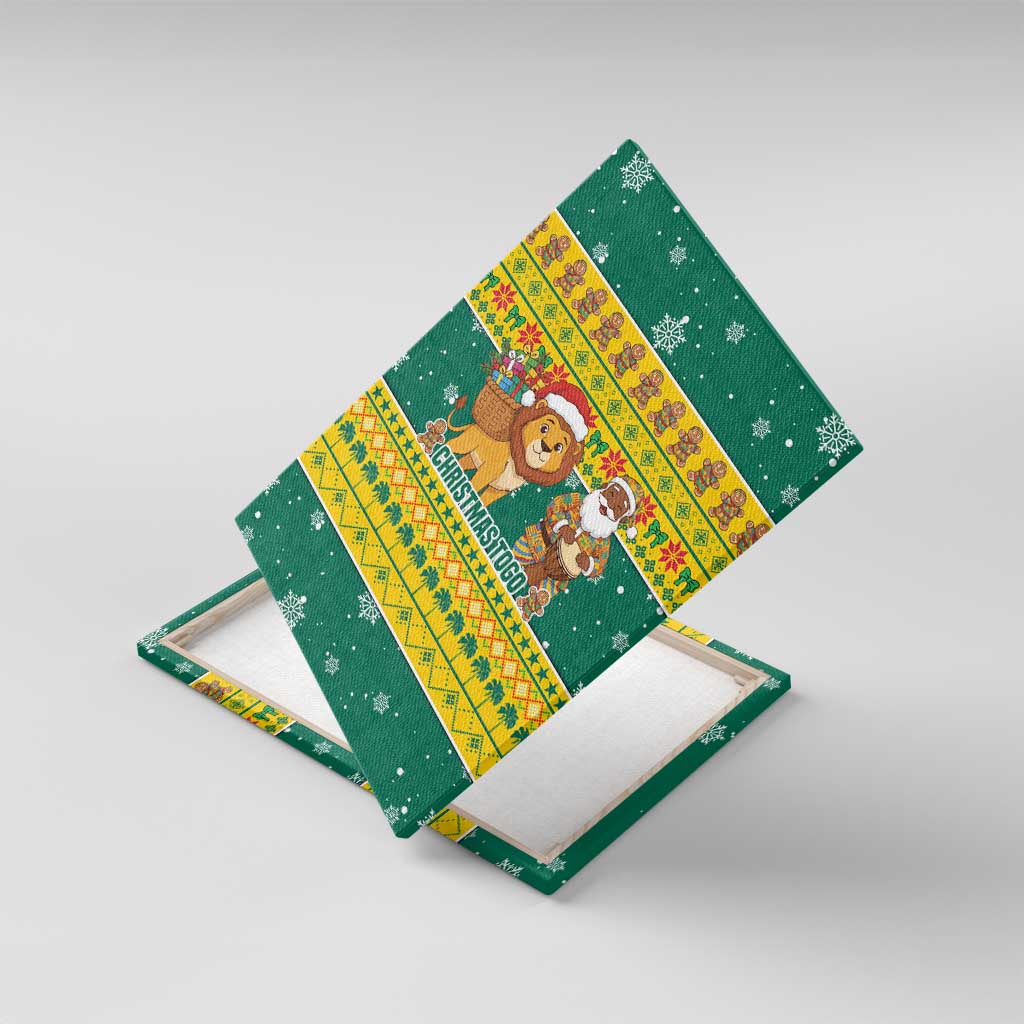Togo Christmas Canvas Wall Art African Santa Lion Drummer Gingerbread - African Pride