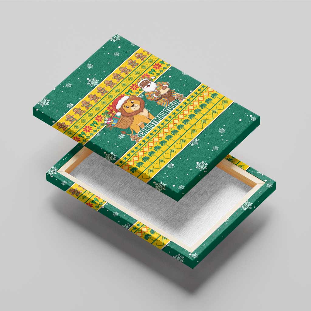 Togo Christmas Canvas Wall Art African Santa Lion Drummer Gingerbread - African Pride