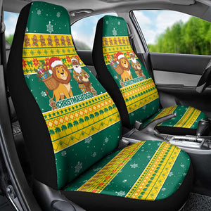 Togo Christmas Car Seat Cover African Santa Lion Drummer Gingerbread - African Pride