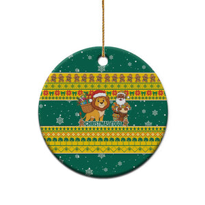 Togo Christmas Ceramic Ornament African Santa Lion Drummer Gingerbread - African Pride