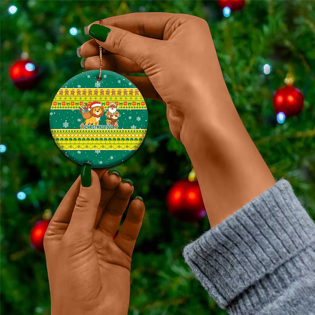 Togo Christmas Ceramic Ornament African Santa Lion Drummer Gingerbread - African Pride