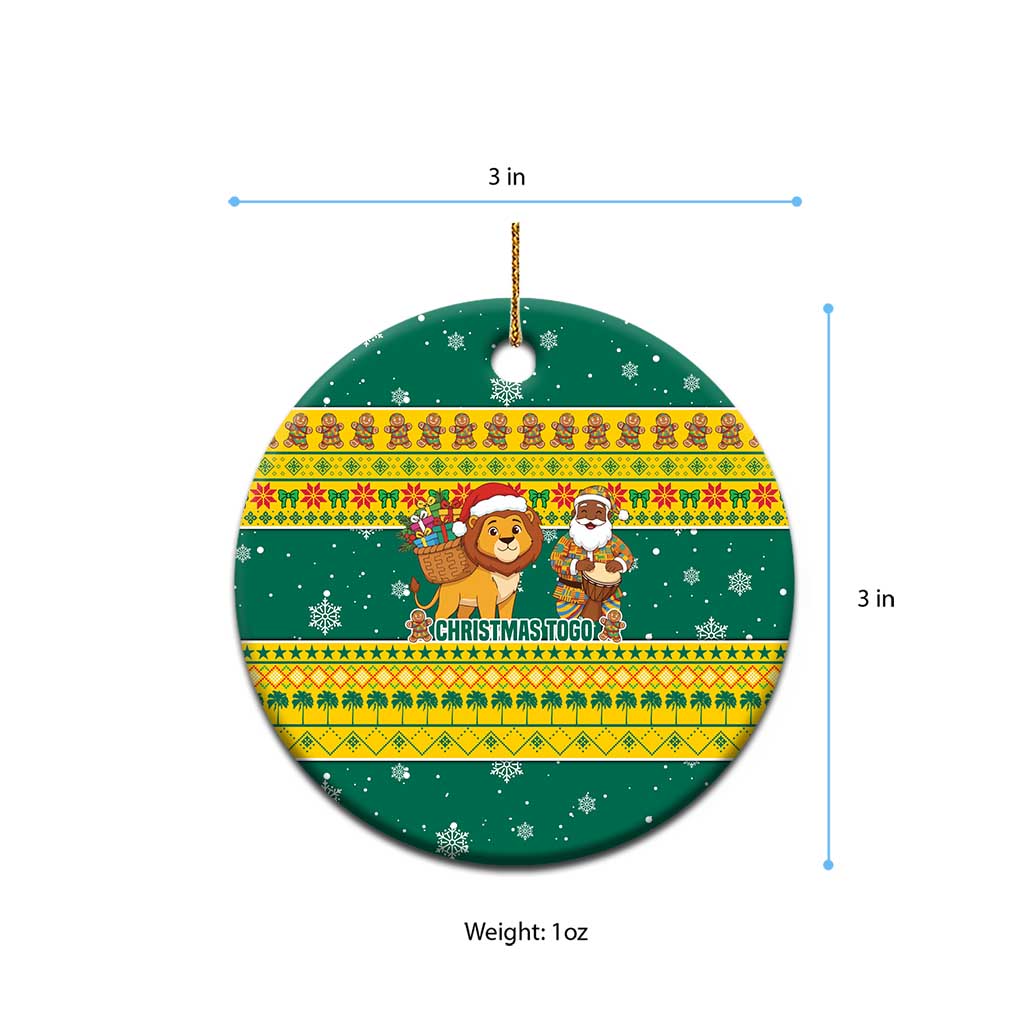 Togo Christmas Ceramic Ornament African Santa Lion Drummer Gingerbread - African Pride