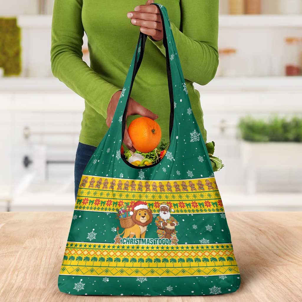Togo Christmas Grocery Bag African Santa Lion Drummer Gingerbread - African Pride