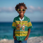 Togo Christmas Kid Hawaiian Shirt African Santa Lion Drummer Gingerbread - African Pride