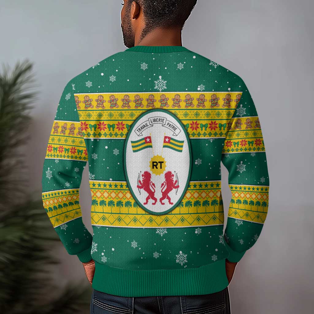 Togo Christmas Ugly Christmas Sweater African Santa Lion Drummer Gingerbread - African Pride