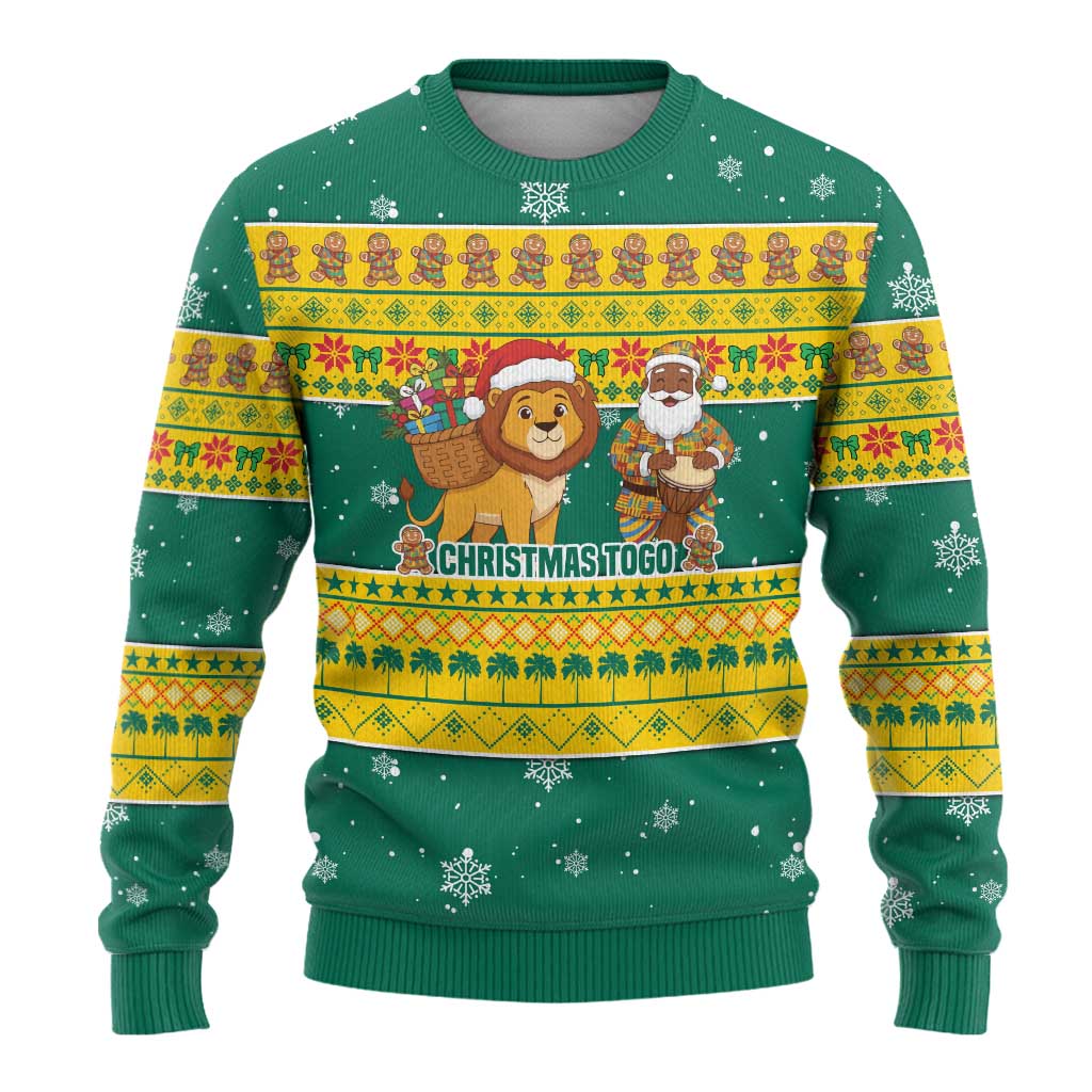 Togo Christmas Ugly Christmas Sweater African Santa Lion Drummer Gingerbread - African Pride