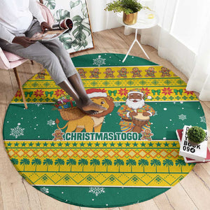 Togo Christmas Round Carpet African Santa Lion Drummer Gingerbread - African Pride