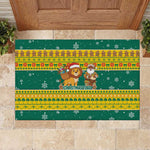 Togo Christmas Rubber Doormat African Santa Lion Drummer Gingerbread - African Pride