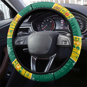 Togo Christmas Steering Wheel Cover African Santa Lion Drummer Gingerbread - African Pride