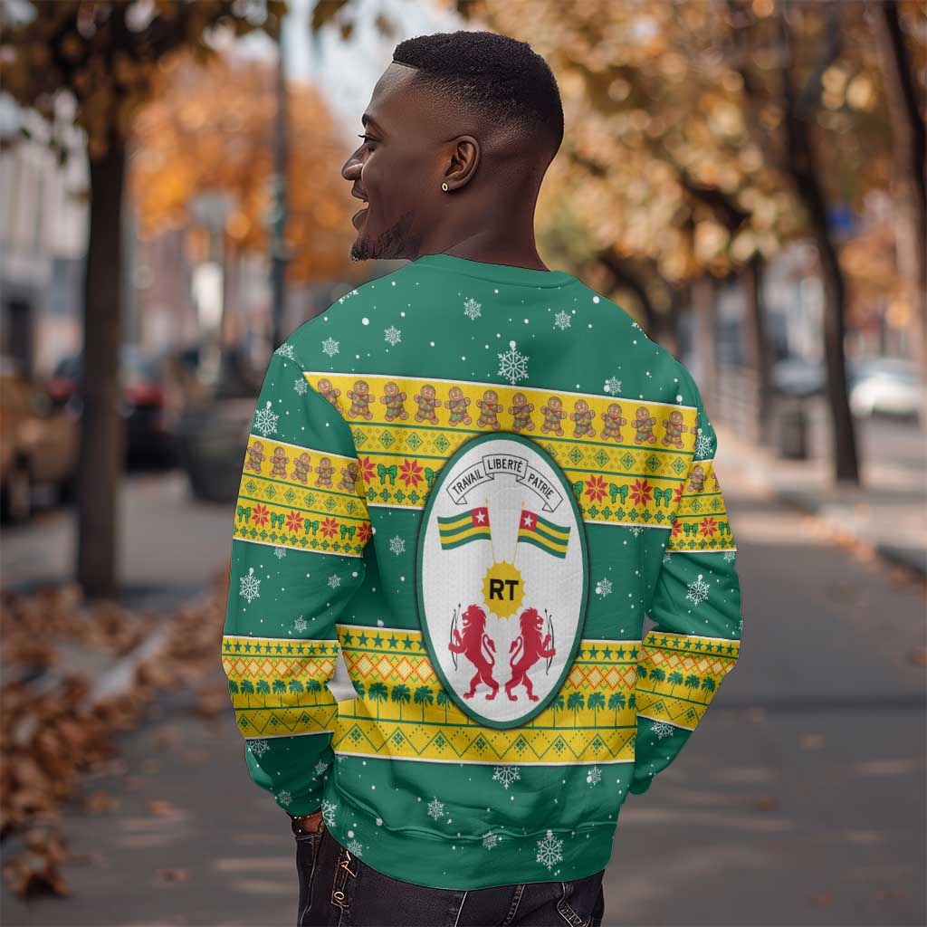 Togo Christmas Sweatshirt African Santa Lion Drummer Gingerbread - African Pride