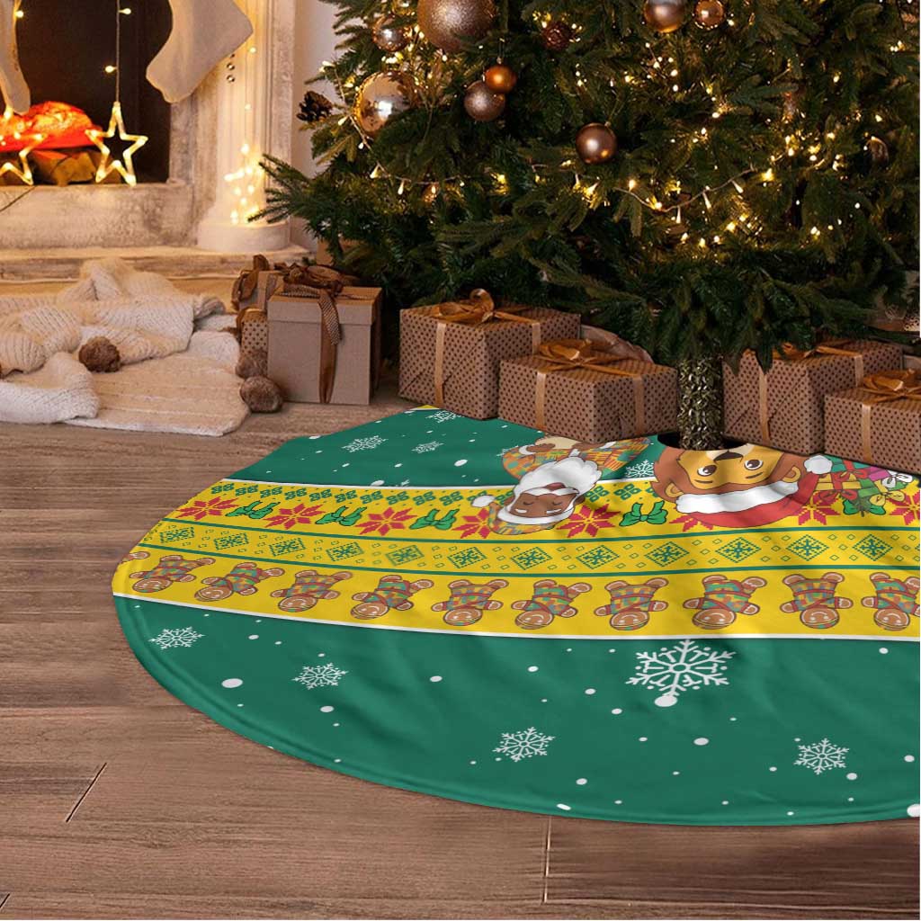 Togo Christmas Tree Skirt African Santa Lion Drummer Gingerbread - African Pride