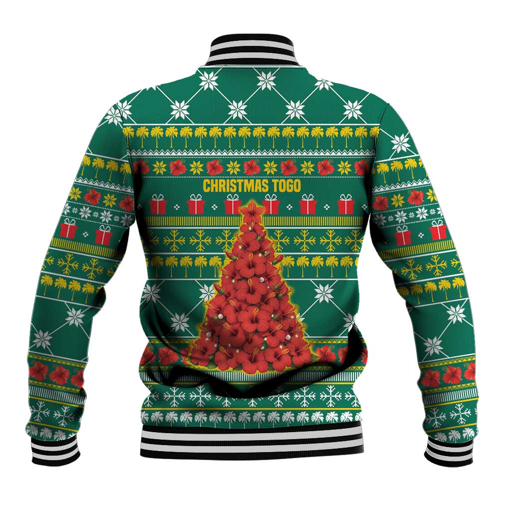Togo Christmas Baseball Jacket African Santa Poinsettia Flower Tree Gifts - African Pride