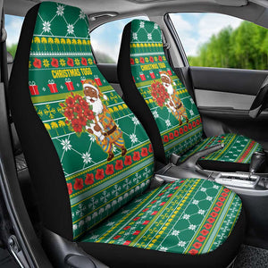 Togo Christmas Car Seat Cover African Santa Poinsettia Flower Tree Gifts - African Pride