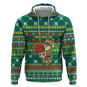 Togo Christmas Hoodie African Santa Poinsettia Flower Tree Gifts - African Pride