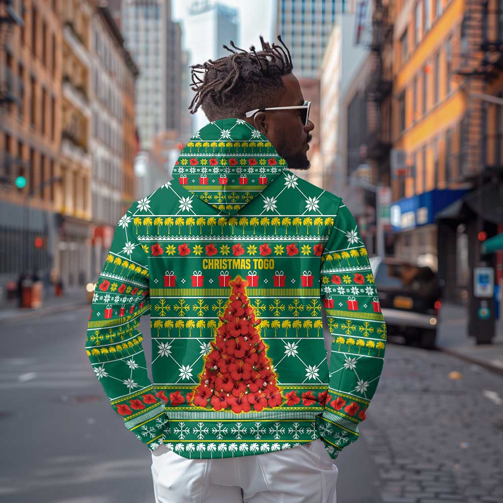 Togo Christmas Hoodie African Santa Poinsettia Flower Tree Gifts - African Pride