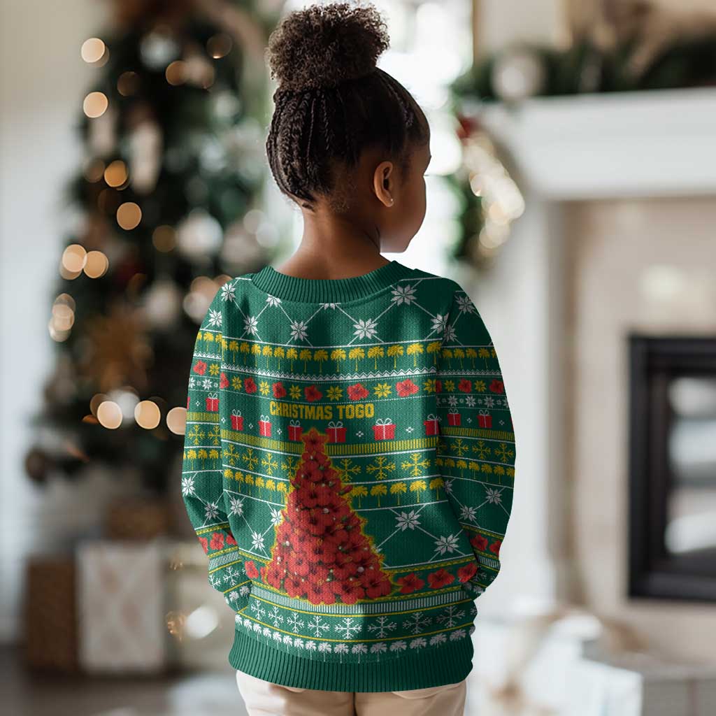 Togo Christmas Kid Ugly Christmas Sweater African Santa Poinsettia Flower Tree Gifts - African Pride
