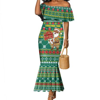 Togo Christmas Mermaid Dress African Santa Poinsettia Flower Tree Gifts - African Pride