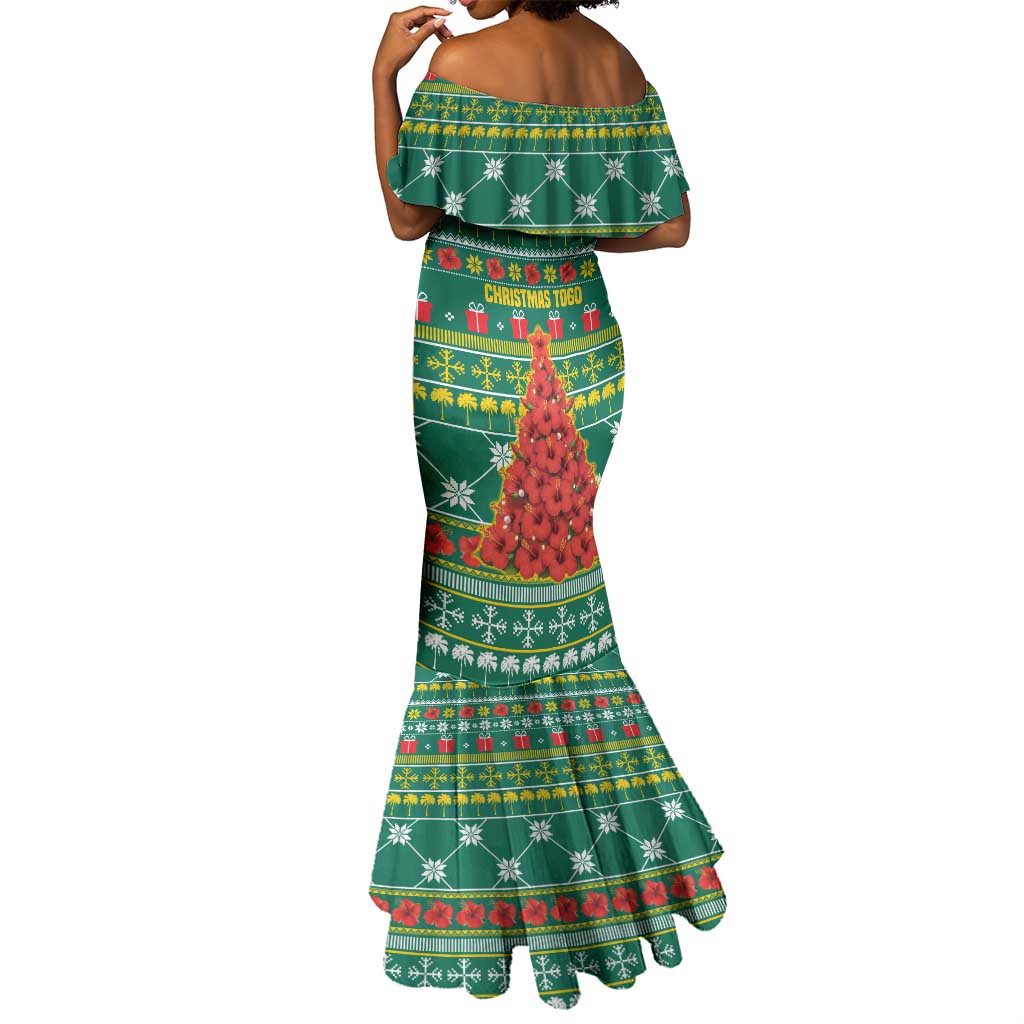 Togo Christmas Mermaid Dress African Santa Poinsettia Flower Tree Gifts - African Pride