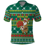 Togo Christmas Polo Shirt African Santa Poinsettia Flower Tree Gifts - African Pride