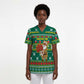 Togo Christmas Scrub Top African Santa Poinsettia Flower Tree Gifts - African Pride