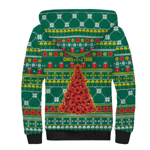 Togo Christmas Sherpa Hoodie African Santa Poinsettia Flower Tree Gifts - African Pride