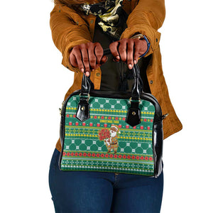 Togo Christmas Shoulder Handbag African Santa Poinsettia Flower Tree Gifts - African Pride