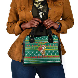 Togo Christmas Shoulder Handbag African Santa Poinsettia Flower Tree Gifts - African Pride