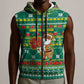 Togo Christmas Sleeveless Zip Hoodie African Santa Poinsettia Flower Tree Gifts - African Pride